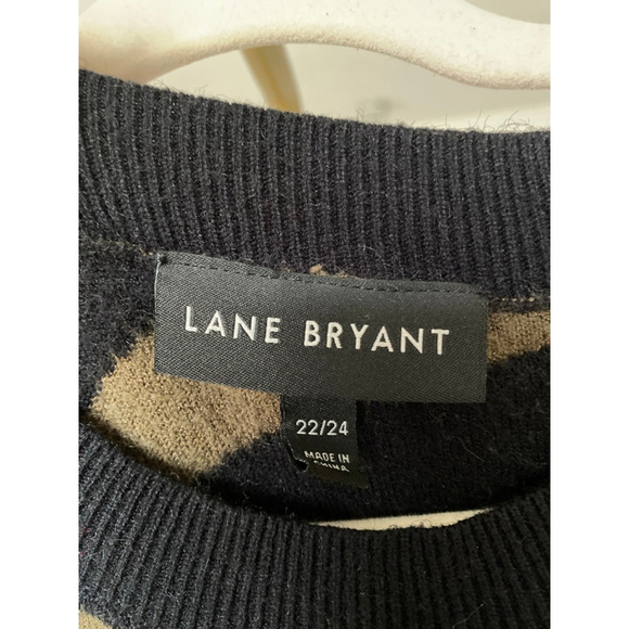 Lane Bryant Sweater Midi Dress Zebra Stripe Long Sleeve Neutral Black 22/24 Fall - Picture 4 of 7